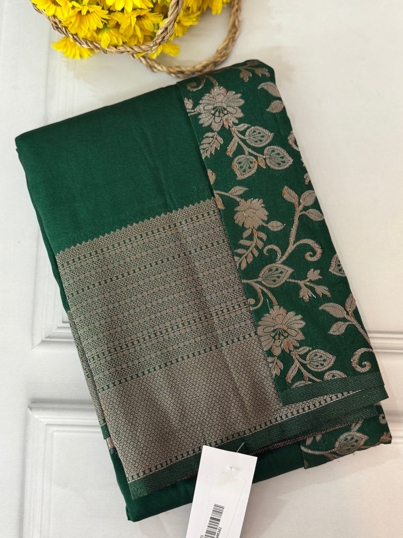 Crepe chiffon saree with brocade blouse - MS1134