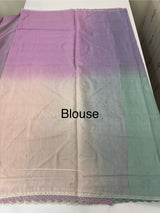 Rainbow Mul chanderi saree with lace borders- MSF9054