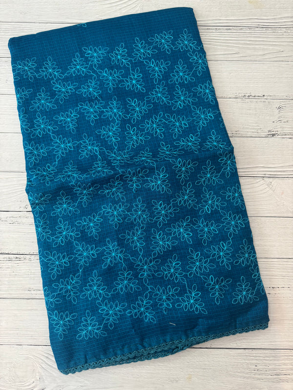 Soft kota checks saree with embroidery SDJCS21
