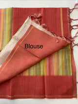 Multi color Semi soft silk saree with borders MSS590