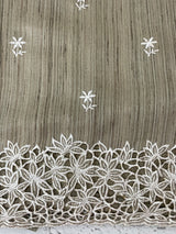 Soft crepe tussar silk saree with embroidery and cutwork MSH199