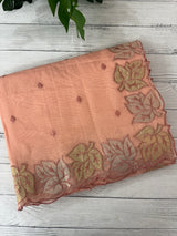 NetKota saree with Applique border  MSH131- Peach