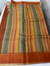 Multi color Semi silk saree with borders MSS489