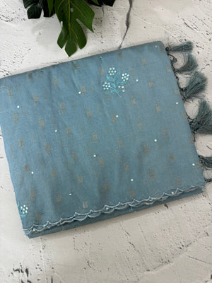 Fancy Chanderi silk saree with blouse MFC213