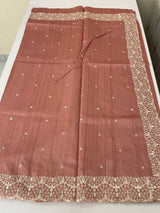 Semi tussar saree with embroidery MST122 DustyPeach