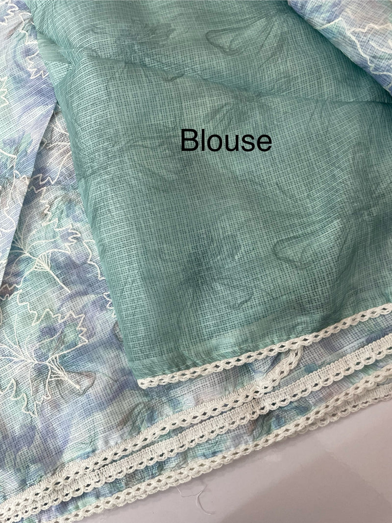 Soft kota checks saree with embroidery SVPSSR