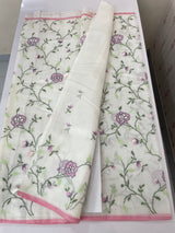 Soft Netkota saree with cross stitch embroidery MSH210