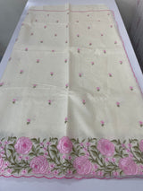 Mul chanderi embriodery saree with scalloped borders MSH176