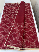 Blended tussar silk saree with embroidery- MSH158 MaroonRed