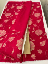 Malai chanderi saree with applique work MSM6201