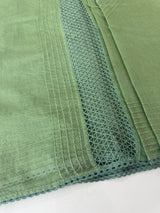 Supernet saree with crochet work and lace border MCJ5433 (V shape Crochet)