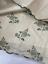 Semi tussar appliqué work saree MTS6589