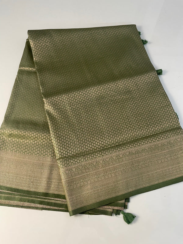 Banarasi soft silk saree MKSS131- MehendiGreen