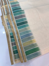 Rainbow semi Linen Saree MLS615- 14