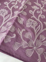 Blended Malai chanderi saree with applique work saree  MSM5676 - Lavender