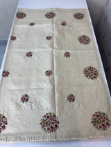 Blended soft tussar silk saree MS90543 (1)- Cream