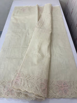Khadi supernet applique work saree  MSH167 Ivory