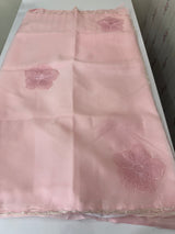 Handworked Crush Organza saree with applique work MBS676 PeachPink
