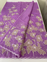 Semi organza saree with tissue applqiue work - MSH931