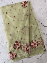 Glass tissue organza saree with embroidery MSF130