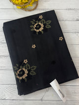 Blended matka tussar silk saree with embroidery - MS90654 Black