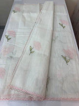 Kota silk cotton saree with applique work MS81789