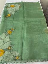 Designer Glass organza saree with applique work- MSH15195
