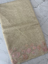 Soft Organza saree with thread work and tissue applique borders - MCW605 Ivory