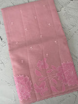 Moonga checks Applique work saree  MSM876