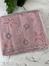 Moonga checks saree with prints and embroidery MSH154- DuskyOnion