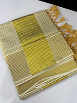 Kerala Golden tissue saree lines