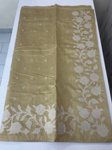 Blended Tussar silk saree with applique work- MSH200 Chiku