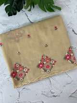 Premium Soft kota silk saree with embroidery MSS678 - Chiku