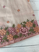 Embriodery Kota Silk Cutwork saree SBLCYTM - Pastel PeachPink