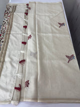 Blended tussar silk saree with hand kanta work - MS14855