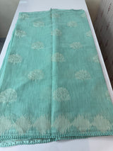 Semi linen saree with embroidery- MS15087 PastelAqua Blue