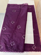 Organza saree with embroidery - MSH375(2) Wine
