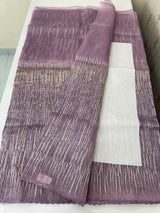 Glass organza saree with embroidery - MS1265 Lavender