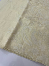 Mul chanderi applique work saree  MSH146 - PaleYellow