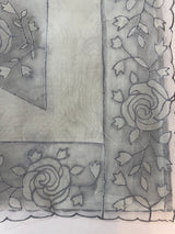 Viscose Organza saree with applique work-MSH101 Ash