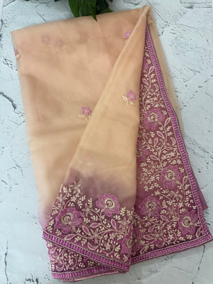Soft Organza saree with embroidery borders MCW638