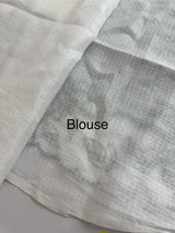 Soft kota checks saree with embroidery - SVWISS white & black