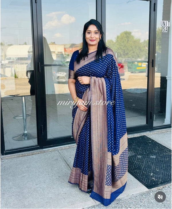 Semi banarasi Khaddi Georgette saree - MS1498 BottleGreen