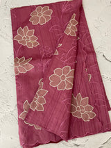 Blended tussar saree with applique borders MTSS459