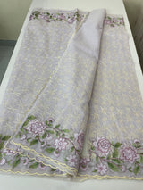 Phulkari NetKota embroidery saree - MSH126 Lavender