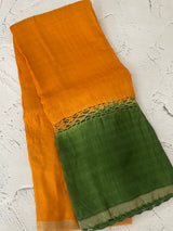 Chiffon georgette saree with crochet work - MS7633
