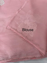 Crush Organza saree with applique work MBS677