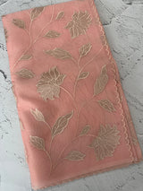 Semi organza saree with tissue appliqué work - MSH906 Peach