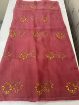 Crush chiffon saree with embroidery MCH345 DustyRose