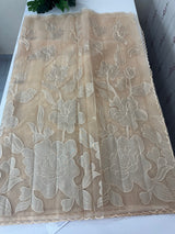 Organza saree with tissue applique work MS5081- Pastel DuskyPeach